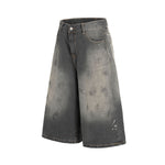 復古做舊寬鬆七分短褲