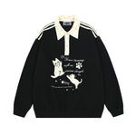 貓咪刺綉polo衛衣