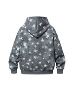 Star-patterned hooded casual jacket