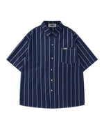 Simple striped short-sleeved shirt