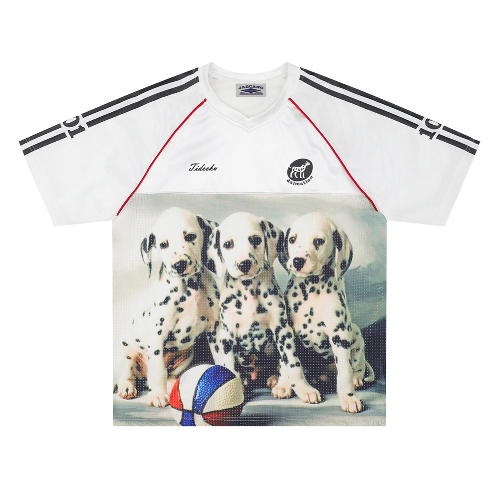 Dog print short sleeves