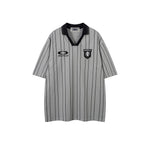 레트로 대비 스트라이프 반소매