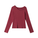 Openwork casual long-sleeved top (long sleeves)