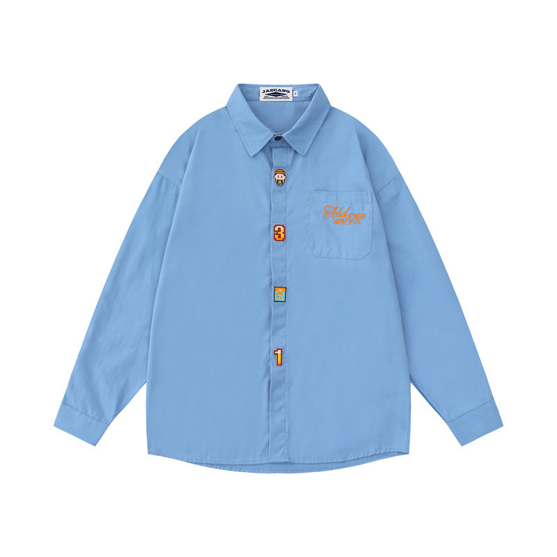 Vintage classic patch embroidered shirt