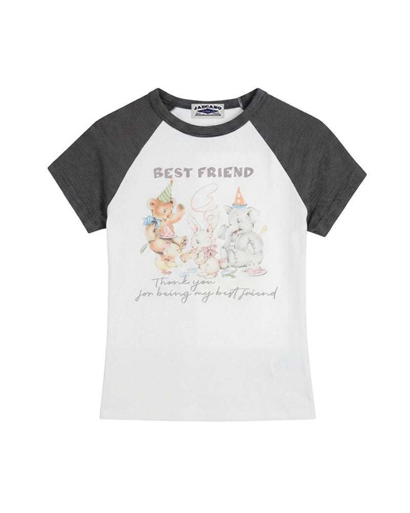 Retro contrast short sleeves