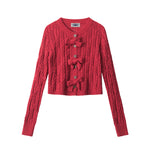 蝴蝶結長袖針織衫（女款）