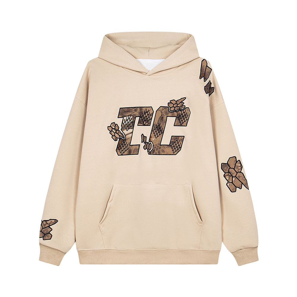 Retro hooded pullover sweatshirt