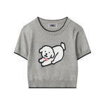 Puppy short sleeve crew neck