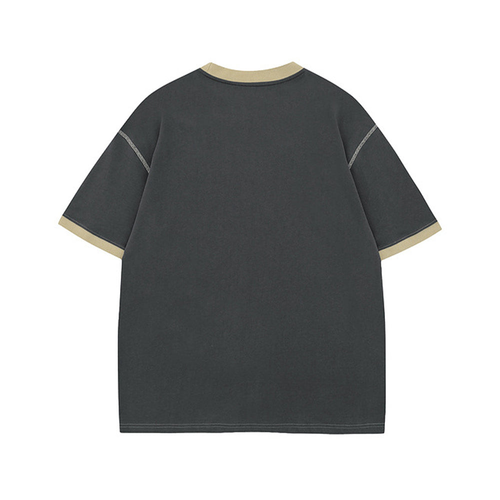 Retro contrast short sleeves