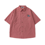 Fun plaid short-sleeved shirt
