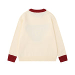 Contrast Butterfly Pullover Sweater