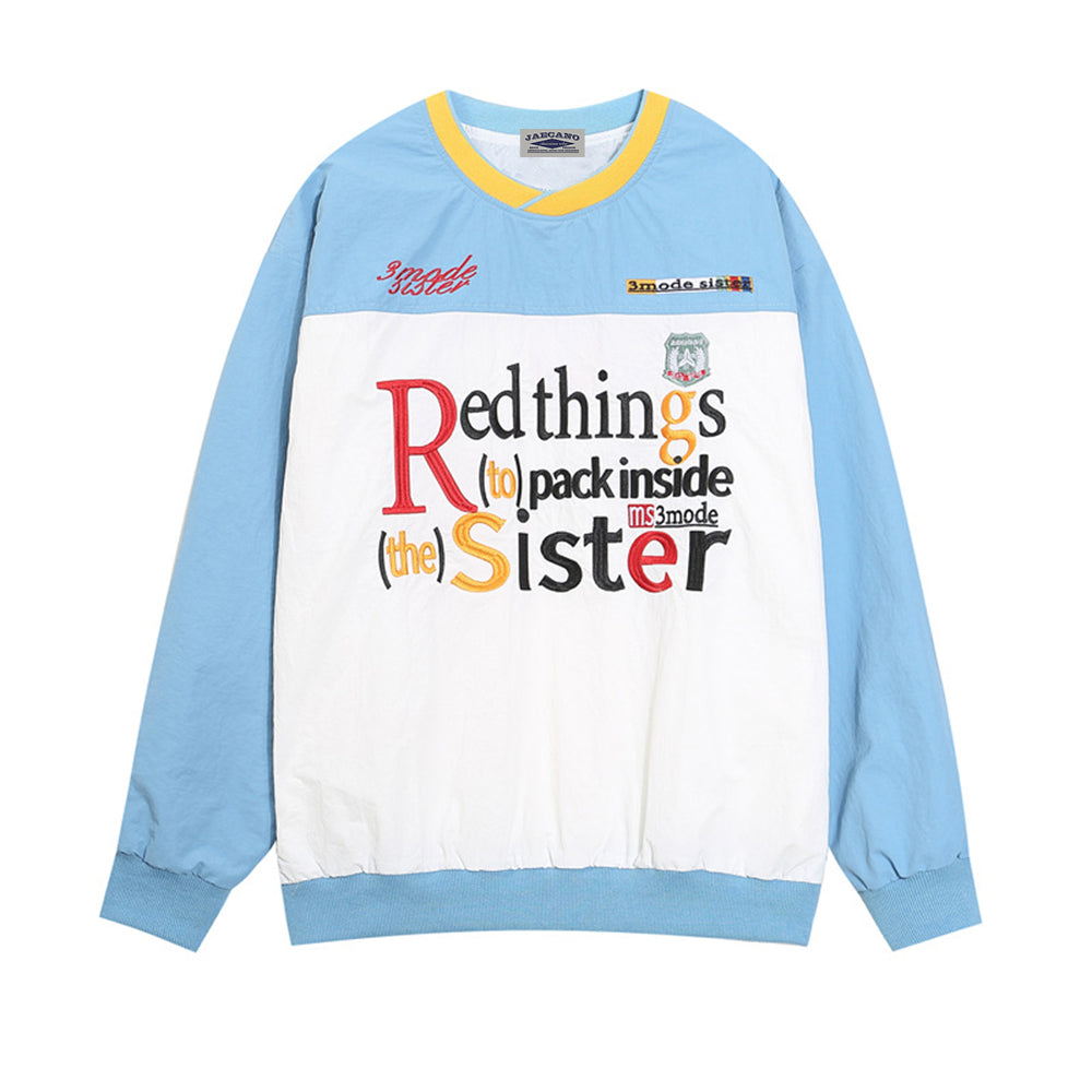 Retro contrasting crew neck sweatshirt