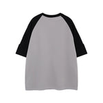 Contrast color stitching three stripe short sleeves