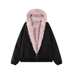 Retro thickened hooded cotton jacket