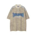 Retro embroidered polo short sleeves