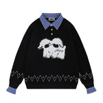 Retro fake two piece sweatshirt