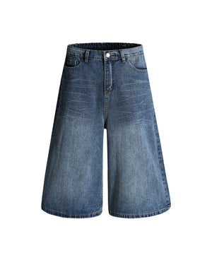 Retro washed capri pants