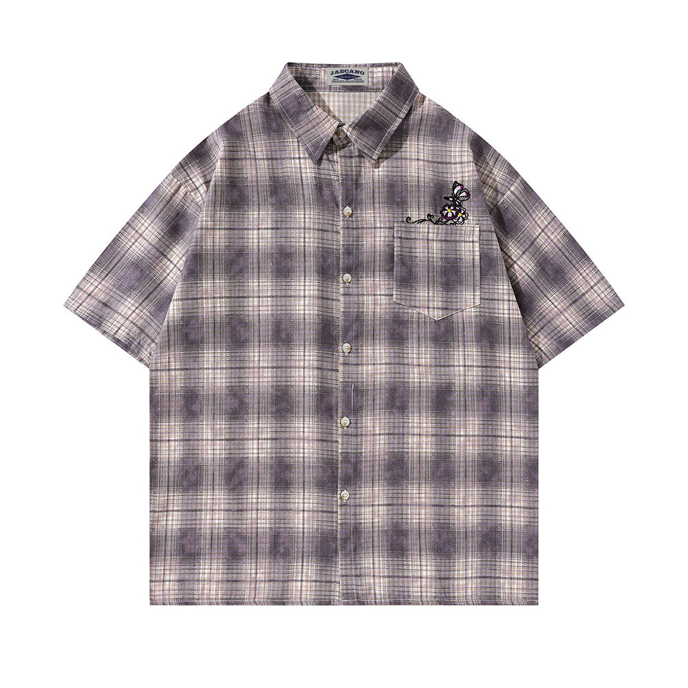 Vintage Plaid Short Sleeve Shirt