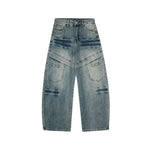 復古個性牛仔長褲