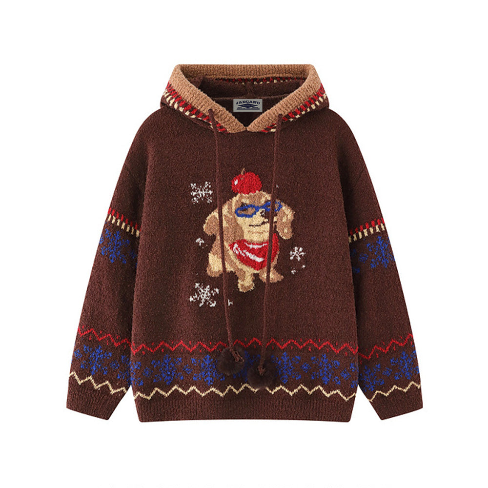 Retro puppy knit sweater