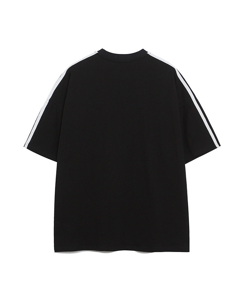 Contrast color letter print short sleeves