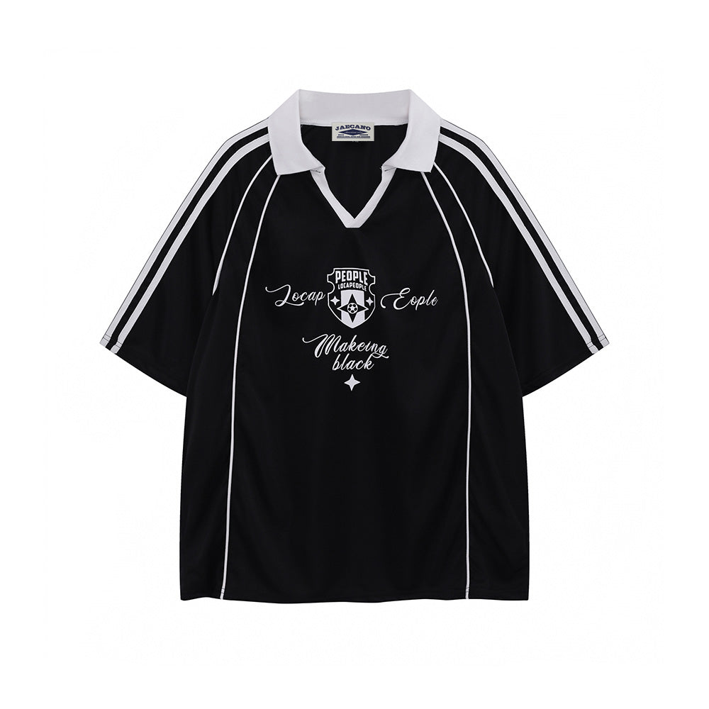 Retro all-match short-sleeved pullover