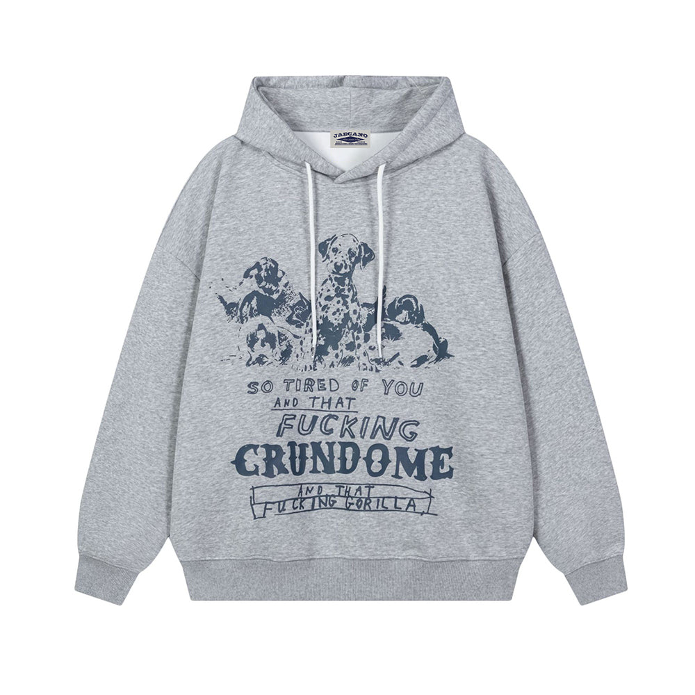 Retro Dalmatian print hooded sweatshirt