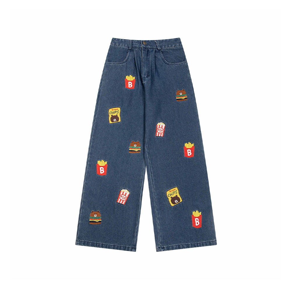 Funny cartoon denim trousers