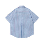 復古格紋短袖襯衫