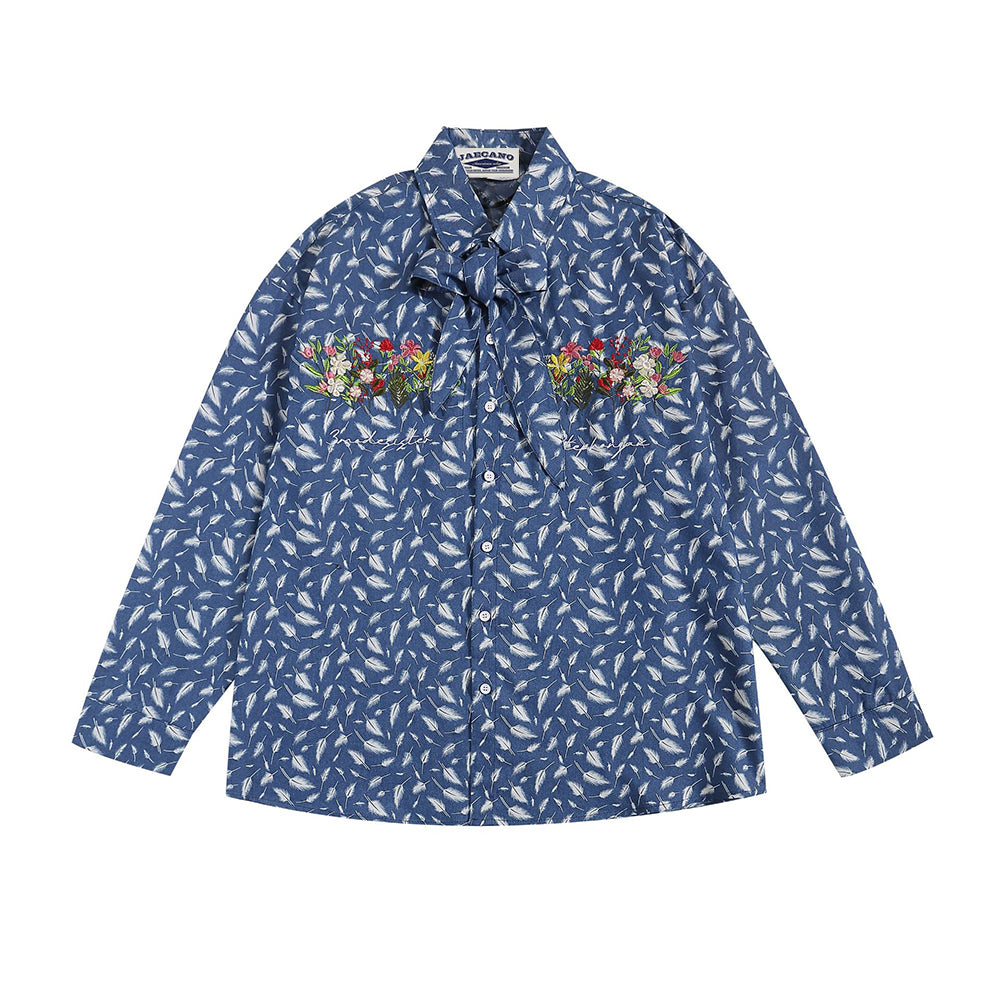 vintage floral embroidered shirt