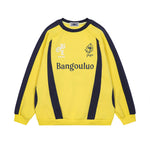 Retro color block crew neck sweatshirt