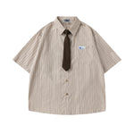 Striped short-sleeved shirt