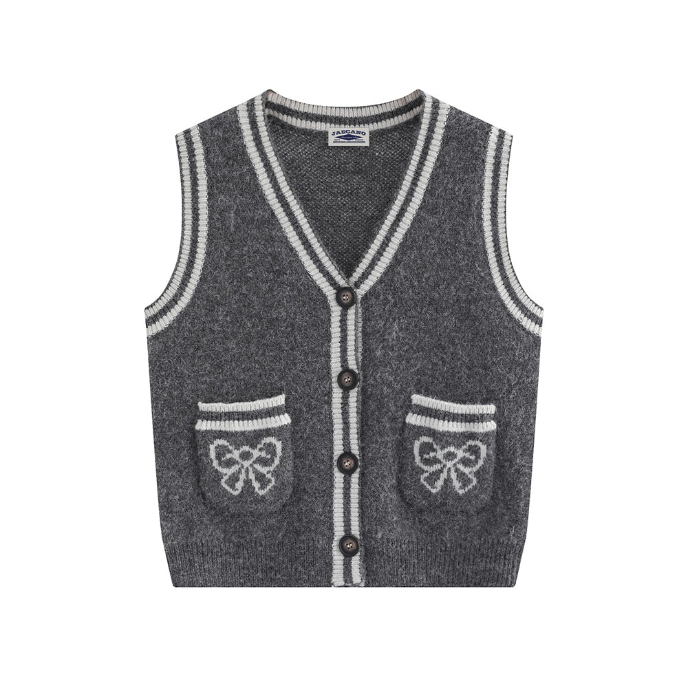 retro simple cardigan vest