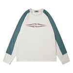 Contrast letter print crew neck sweatshirt