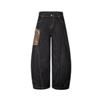 Panelled wide-leg trousers