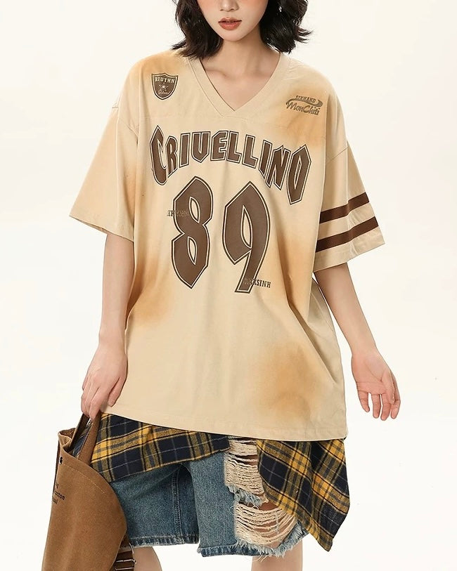 Retro crew neck short sleeves
