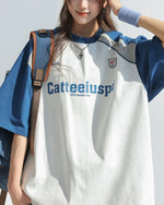 Colorblock loose short sleeves