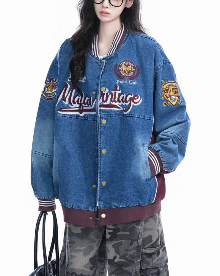 vintage embroidered denim jacket