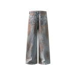 水洗休閑直筒牛仔褲