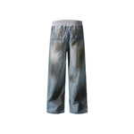 Patchwork ripped jeans