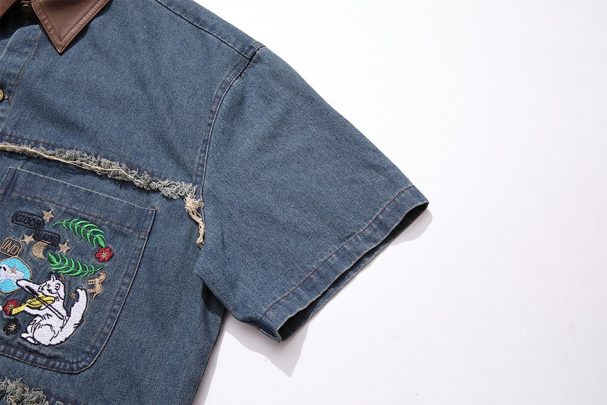 American vintage denim washed shirt