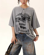 Retro loose casual short sleeves