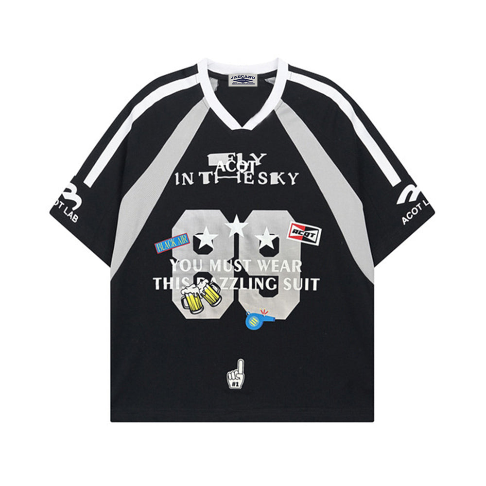 Retro sports short sleeves