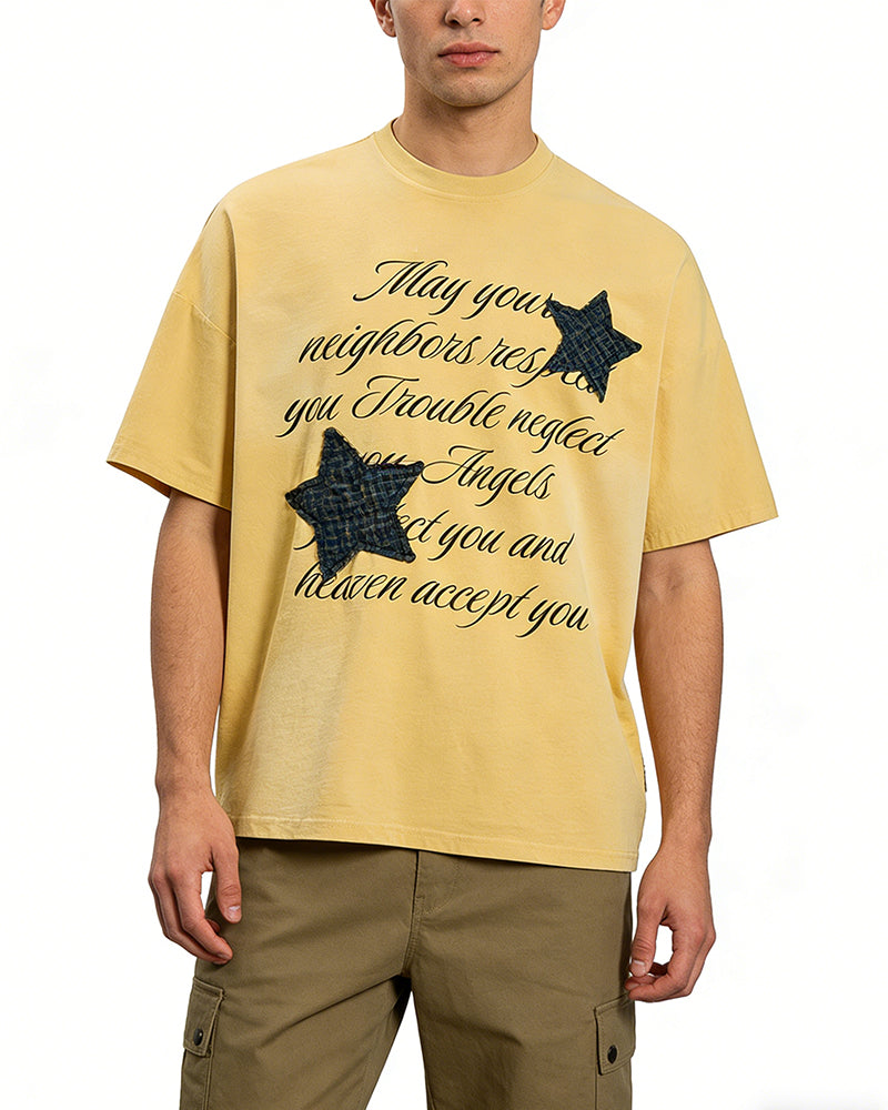 星星貼布情侶短袖