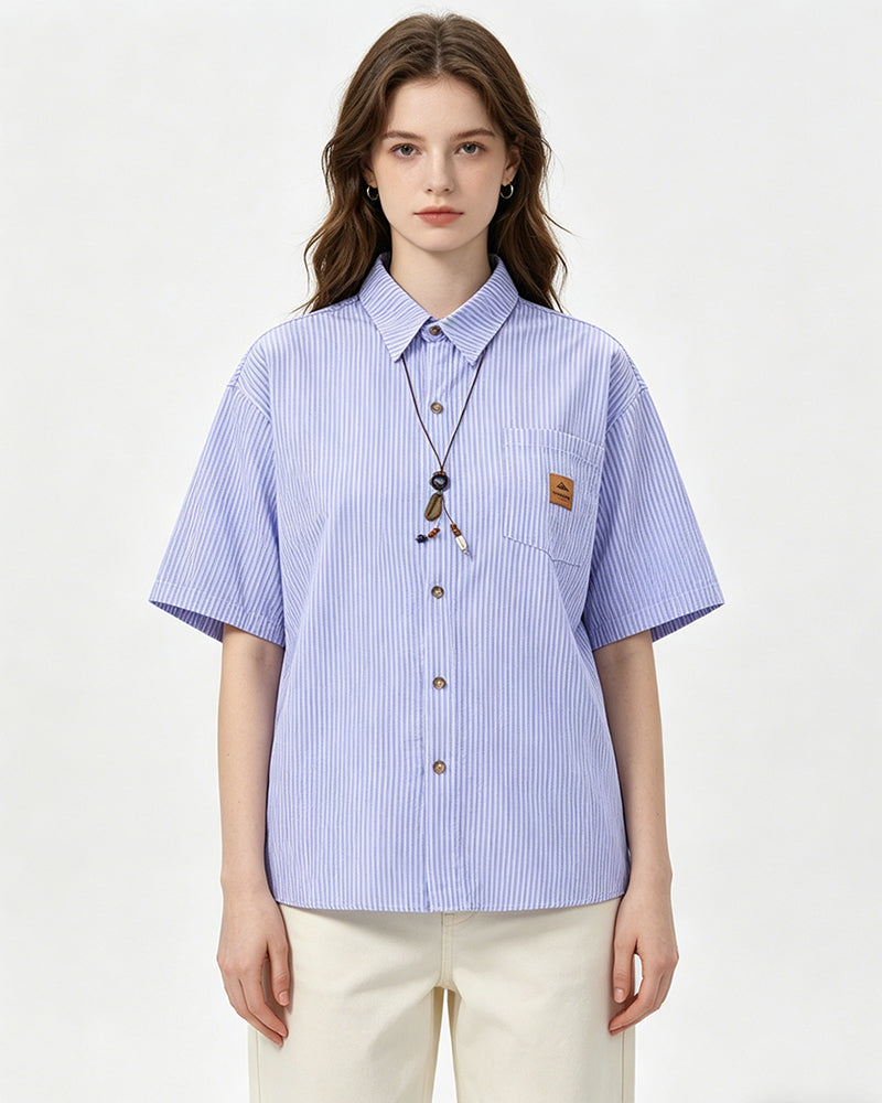 striped short-sleeved shirt