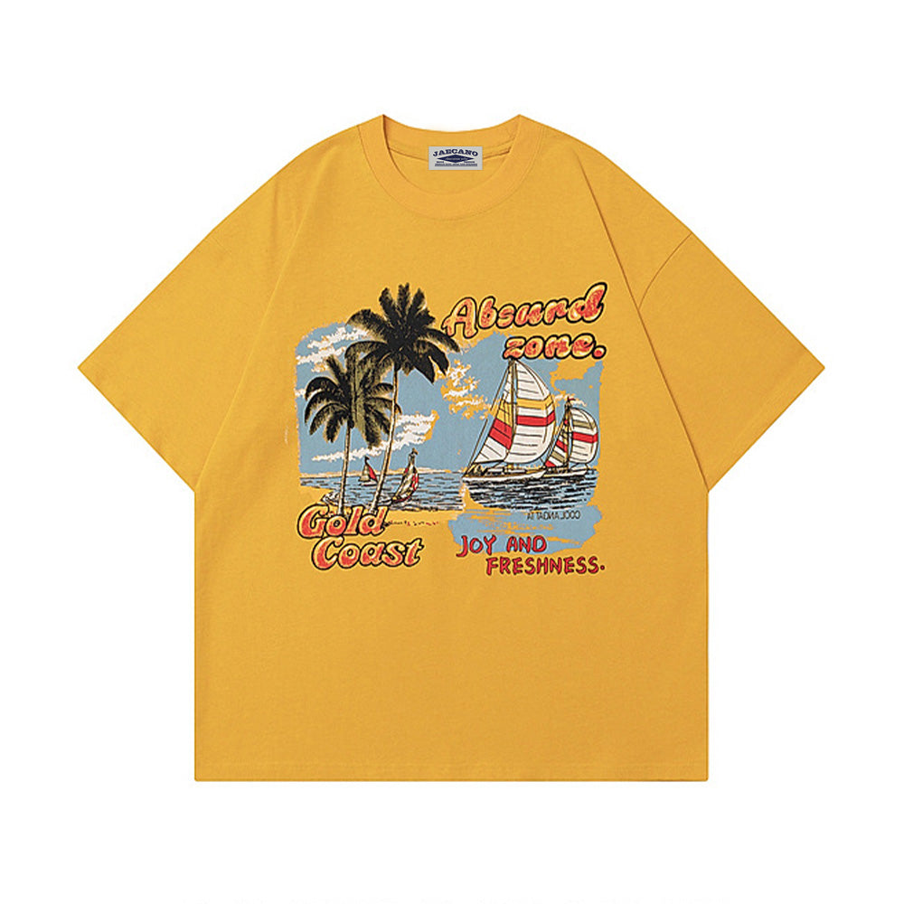 Retro creative print short sleeves