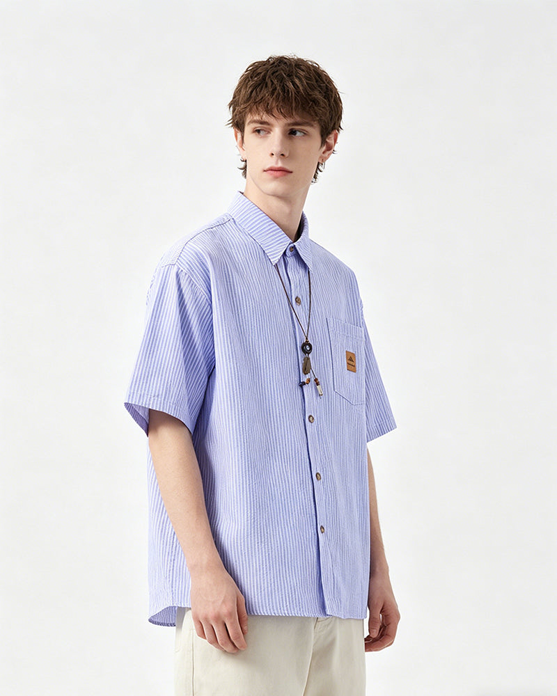striped short-sleeved shirt