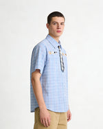 復古格紋短袖襯衫