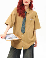 Striped short-sleeved shirt