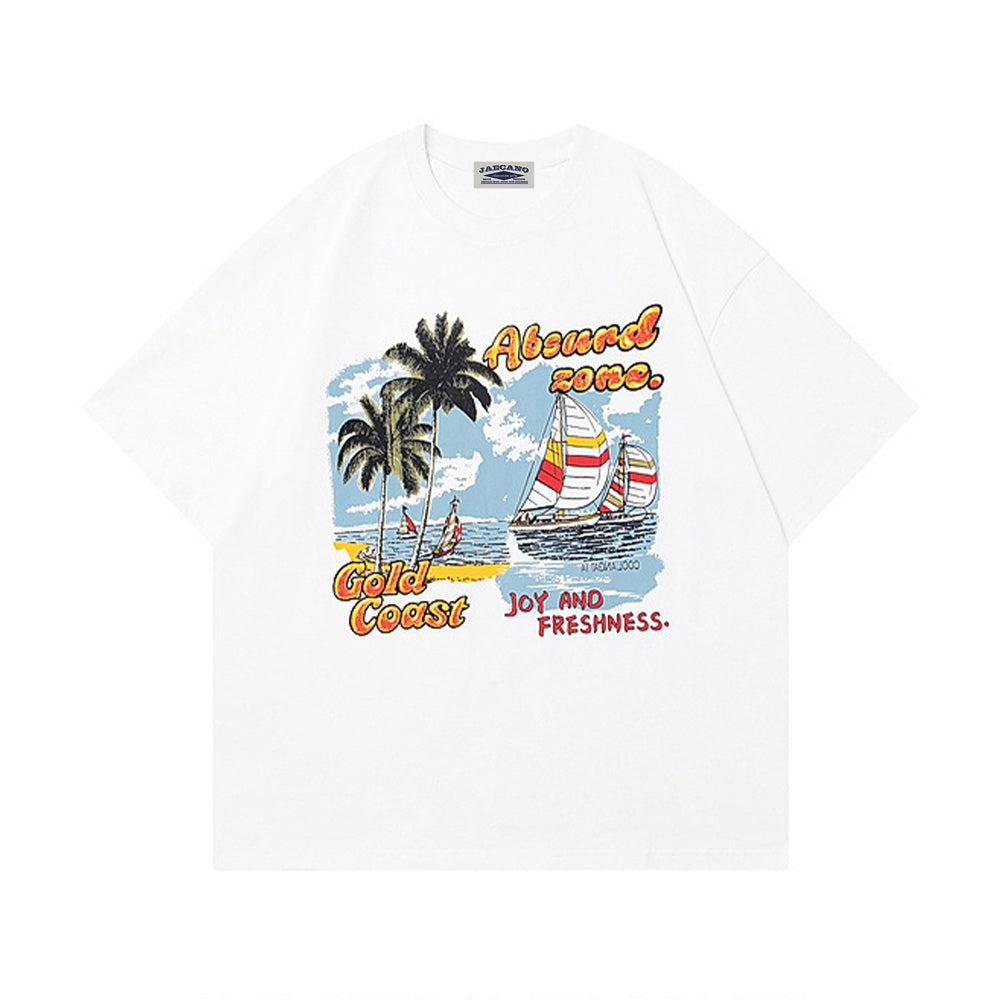 Retro creative print short sleeves